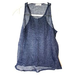 Metallic knit tank top
